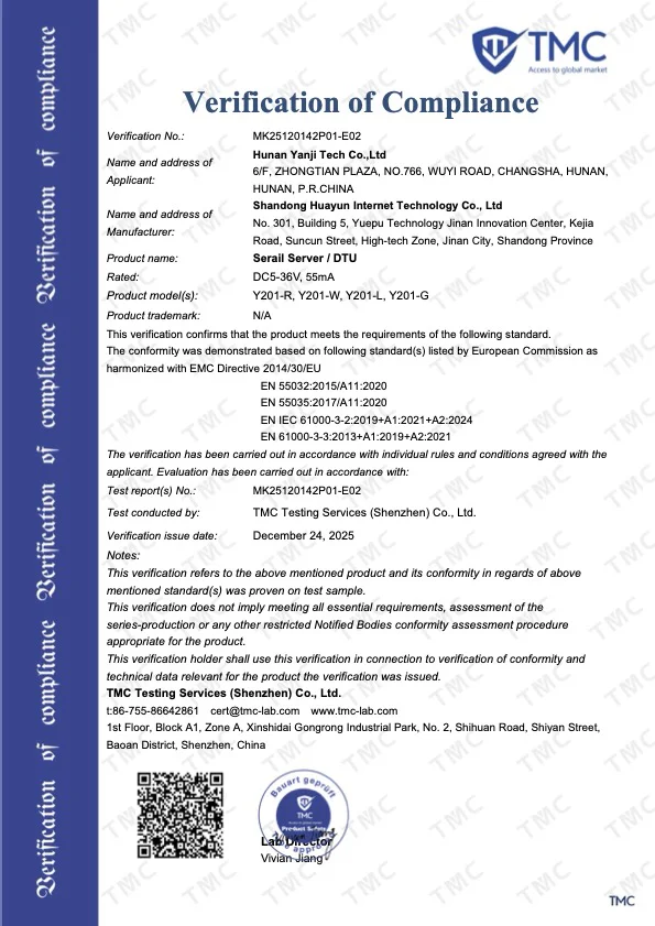 Verification of Compliance